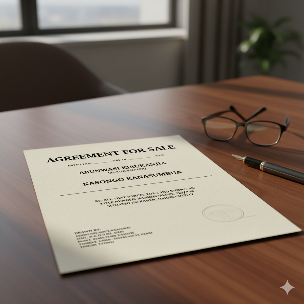 Sale Agreement and title documents protecting the buyer in Kenya